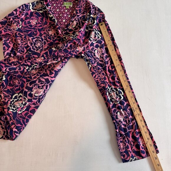 Vera Bradley Button Up Shirt XL Katarina Floral Boho Pink And Blue - Picture 10 of 13
